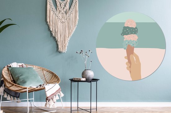 WallCircle - Tableau - Summer Ice Xxl - Multicolore - 120 X 120 Cm