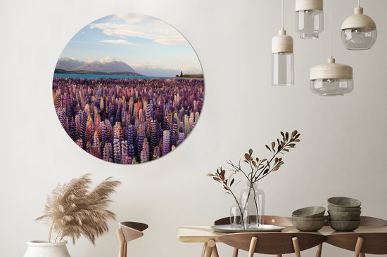Wall Circle - Wall Circle Indoor - ⌀ 150 cm - Plastique - Montagnes - Fleurs - Nouvelle-Zélande