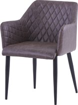 Liv's Rustena Fauteuil - Modern - Donker - Faux - 59 cm x 52 cm x 82 cm