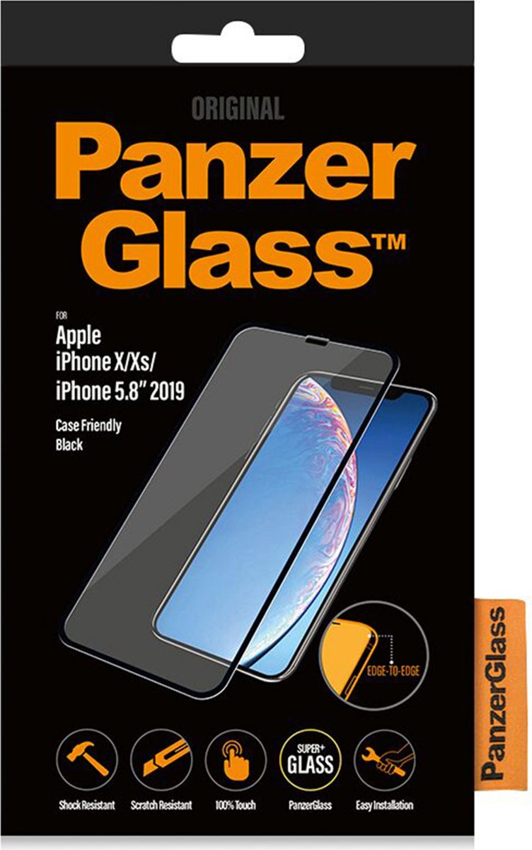 PanzerGlass Case Friendly Apple iPhone X / Xs / 11 Pro Screenprotector Glas Zwart