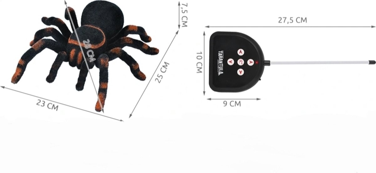 Terra Tarantula-spin, op afstand bestuurde spin, blauw, RC vogelspin met lichtgevende led-ogen en afstandsbediening, Tarantula-speelgoed vanaf 6 jaar