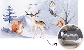 Tafelkleed - Tafellaken - 300x150 cm - Winter - Hert - Eekhoorn - Binnen en Buiten