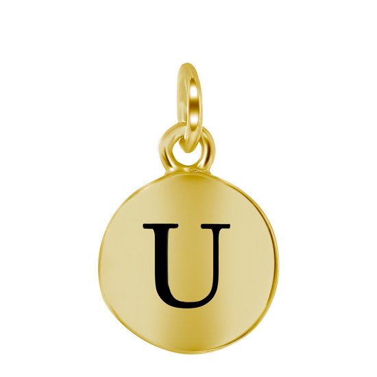 Pendentif alphabet en argent plaqué or - U