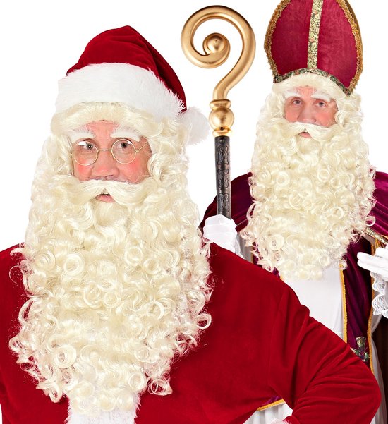 Sinterklaas - Kerstman baardstel - Pruik , baard ,snor en wenkbrauwen |  bol.com