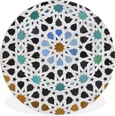 WallCircle - Wandcirkel ⌀ 140 - Een Marokkaanse Mozaïekdetail - Ronde schilderijen woonkamer - Wandbord rond - Muurdecoratie cirkel - Kamer decoratie binnen - Wanddecoratie muurcirkel - Woonaccessoires