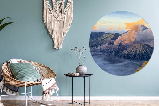 WallCircle - Tableau - Brouillard En Indonésie Peintures Ronds Xxl - Multicolore - 120 X 120 Cm