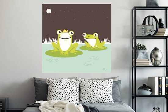 Stickers muraux - Film adhésif - Grenouilles - Nénuphar - Water - 120x120 cm - Film adhésif - Stickers muraux chambre enfant - Papier peint autocollant XXL - Papier peint autocollant - Film adhésif