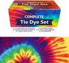 foto van QBIX Tie Dye Kit - Set van 15 kleuren - Complete textielverf tie dye kit met elastiek en knijpflesjes