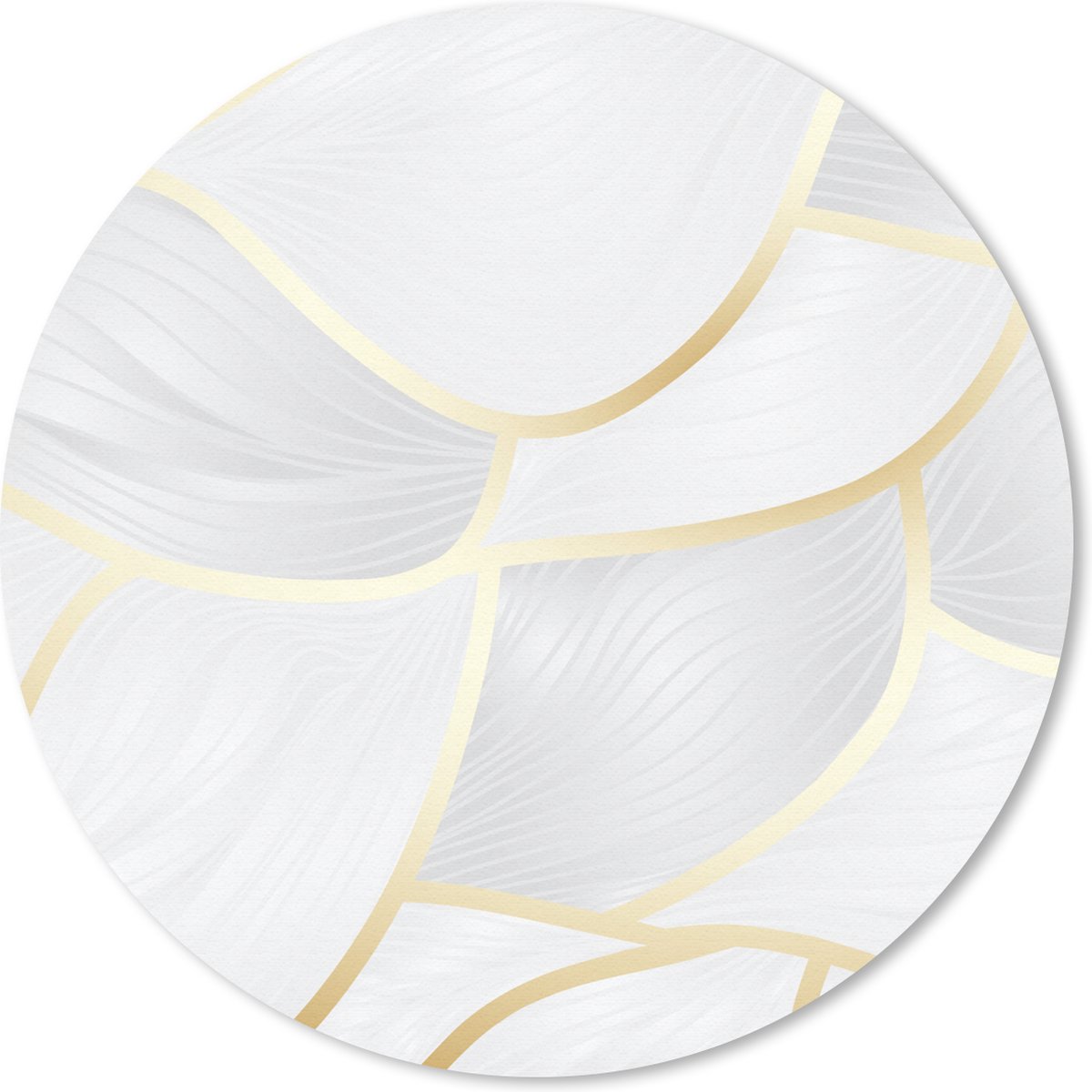 Muismat rond 30x30 cm - Mousepad Abstract patroon met gouden lijnen - Ronde muismatten
