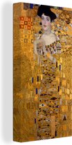 Canvas Schilderij Portret van Adèle Bloch-Bauer I - Schilderij van Gustav Klimt - 40x80 cm - Wanddecoratie