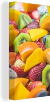 Canvas Schilderij Fruit - Salade - Kleuren - 20x40 cm - Wanddecoratie