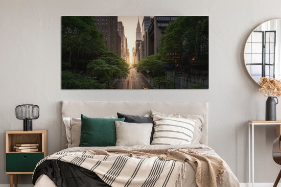 Tableau sur toile Rue de New York le matin - 160x80 cm - Décoration murale