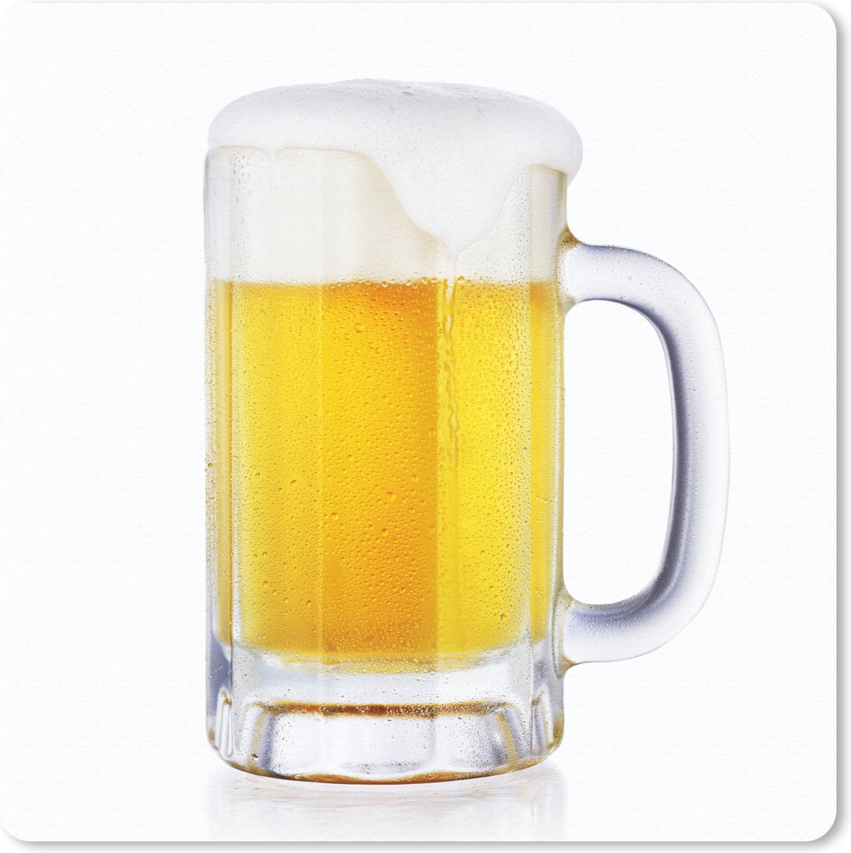 Muismat 20x20 cm - Mousepad Pul bier op een witte achtergrond - Muismatten