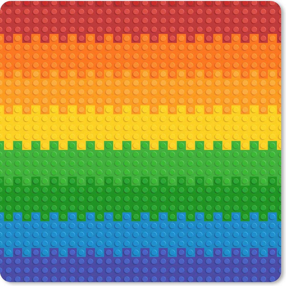 Muismat 30x30 cm - Mousepad Patoon - Regenboog - Muismatten