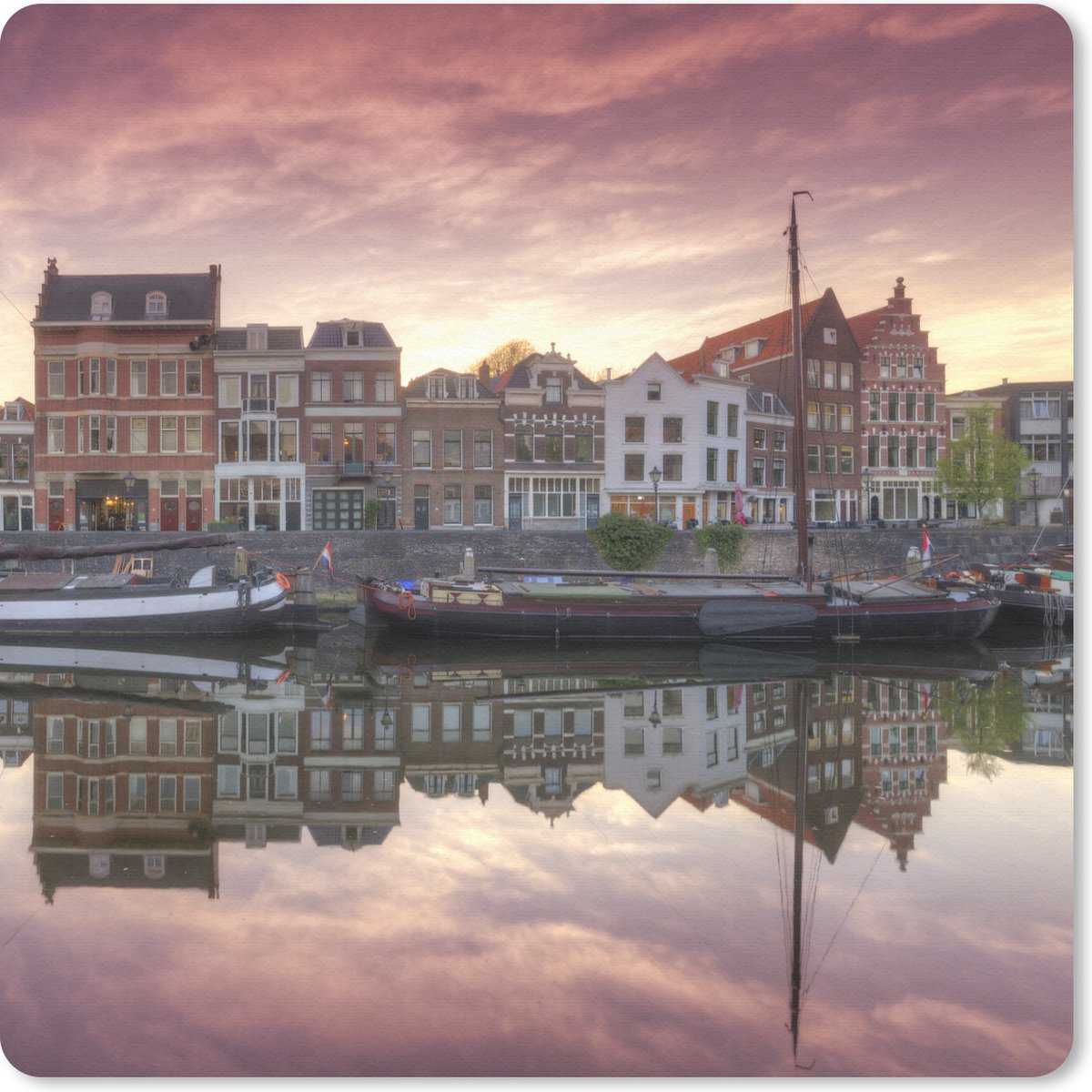 Muismat 20x20 cm - Mousepad Rotterdam - Boot - Reflectie - Muismatten