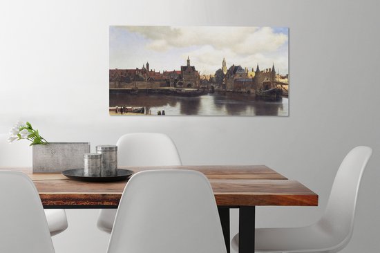 Tableau sur Toile Vue de Delft - Johannes Vermeer - 80x40 cm - Décoration murale