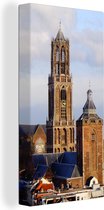 Canvas Schilderij Domtoren - Nederland - Utrecht - 20x40 cm - Wanddecoratie