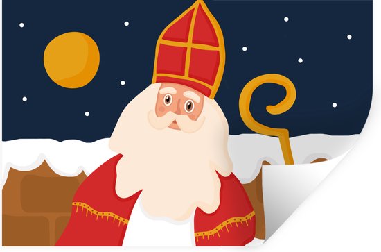 Muurstickers - Sticker Folie - Sinterklaas - Decoratie - Sint - Kinderen - Jongens - Meisjes - Kindje - 120x80 cm - Plakfolie - Muurstickers Kinderkamer - Zelfklevend Behang