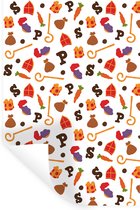 Muurstickers - Sticker Folie - Sinterklaas - Sint- Sinterklaas Decoratie - Kinderen - Jongens - Meisjes - Kindje - 80x120 cm - Plakfolie - Muurstickers Kinderkamer - Zelfklevend Behang