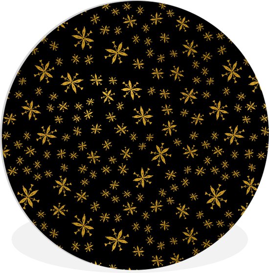 Wall Circle - Wall Circle Indoor - Noël - Flocon de Neige - Or - ⌀ 120 cm - Décoration murale - Peintures Ronds XXL