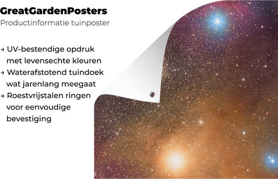 Affiche de jardin Univers - Etoiles - Couleurs - Garçons - Filles - Enfants - 60x30 cm - Toile jardin - Affiche extérieure
