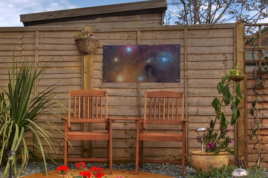 Affiche de jardin Univers - Etoiles - Couleurs - Garçons - Filles - Enfants - 60x30 cm - Toile jardin - Affiche extérieure