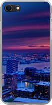 Geschikt voor iPhone 7 hoesje - Rotterdam - Lucht - Roze - Siliconen Telefoonhoesje
