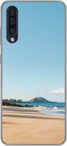 Geschikt voor Samsung Galaxy A50 hoesje - Strand - Zomer - Palmbomen - Siliconen Telefoonhoesje