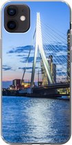 Geschikt voor iPhone 12 mini hoesje - Rotterdam - Water - Skyline - Siliconen Telefoonhoesje