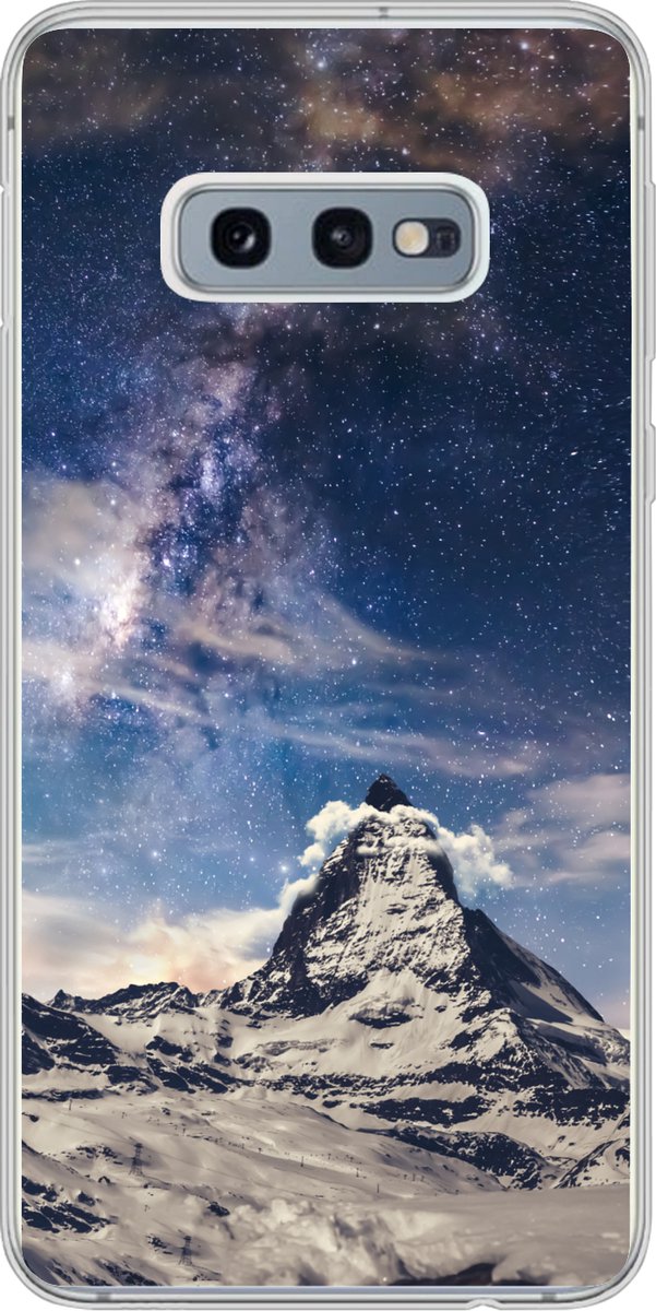 Telefoonhoesje Geschikt voor Samsung Galaxy S10e hoesje - Bergen - Sterren - Heelal - Jongens - Meisjes - Kinderen - Siliconen Telefoonhoesje Telefoonhoesje