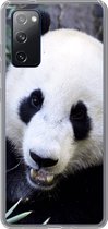 Geschikt voor Samsung Galaxy S20 FE hoesje - Panda - Dier - Bladeren - Siliconen Telefoonhoesje