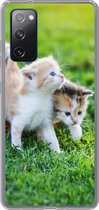 Geschikt voor Samsung Galaxy S20 FE hoesje - Kittens - Kat - Mand - Meisjes - Kinderen - Jongens - Kids - Siliconen Telefoonhoesje