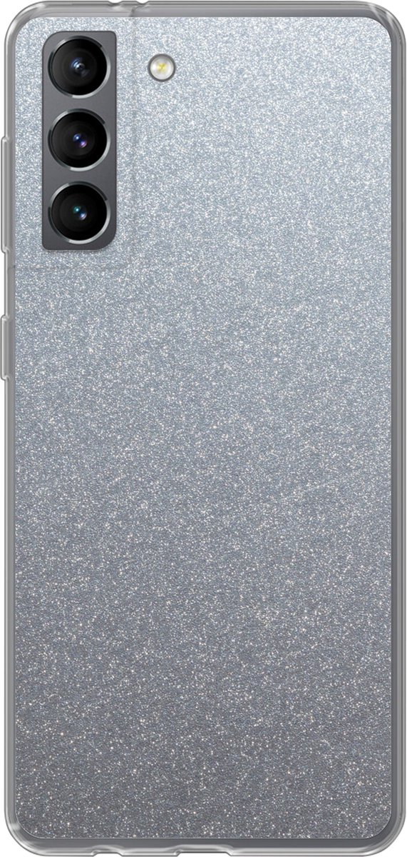 Telefoonhoesje Geschikt voor Samsung Galaxy S21 hoesje - Metaal print - Aluminium - Stippen - Siliconen Telefoonhoesje Telefoonhoesje