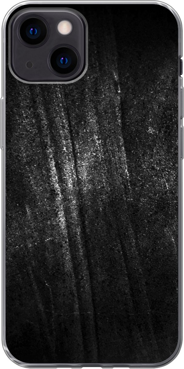 Telefoonhoesje Geschikt voor iPhone 13 hoesje - Metaal print - Zwart - Glitter - Siliconen Telefoonhoesje Telefoonhoesje