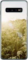 Geschikt voor Samsung Galaxy S10 hoesje - Bloemen - Wit - Lente - Siliconen Telefoonhoesje