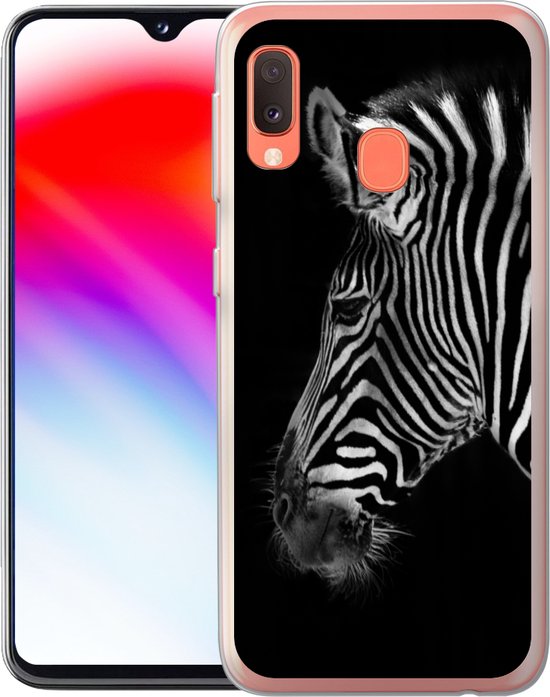 Coque Samsung Galaxy A20e - Zebra - Animaux sauvages - Zwart - Coque de téléphone en Siliconen