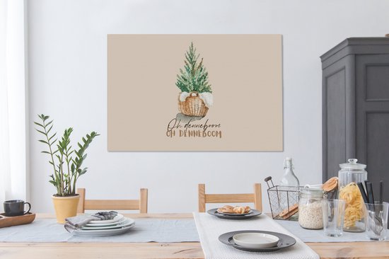 Peinture sur toile Noël - Proverbes - Chants de Noël - 120x80 cm - Décoration murale d'intérieur de Noël - Décoration de Noël Salon - Décoration de Noël à la maison