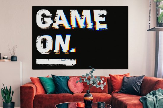 Tableau Peinture Jeu - Citations - Gamer - 180x120 cm - Décoration murale  XXL