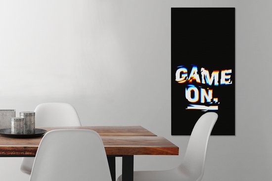 Tableau Peinture Gaming - Jeu - Citation - 40x80 cm - Décoration murale