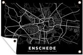 Tuinposter - Tuindoek - Tuinposters buiten - Enschede - Nederland - Zwart - 120x80 cm - Tuin