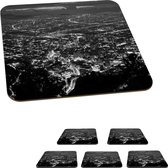 Onderzetters voor glazen - Colombia - Skyline - Zwart - Wit - 10x10 cm - 6 stuks