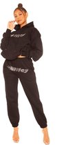 LA SISTERS Rhinestone Whifey Sweatpants Black S