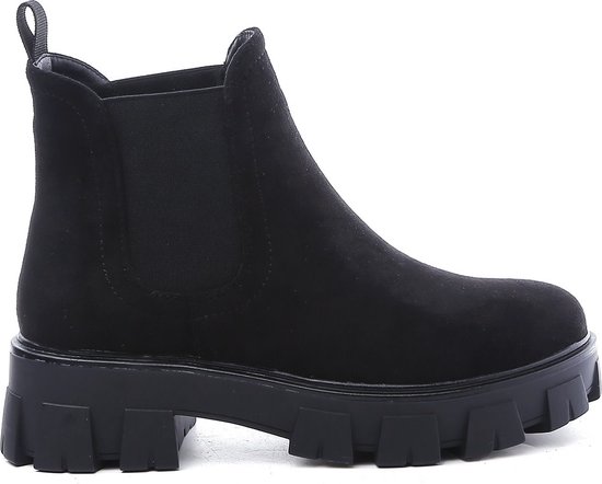 SmileFavorites® Chelsea boots - Zwart - Suedine - Maat 40