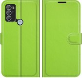 Cazy Motorola Moto G60s Hoesje - Portemonnee Book Case - TPU Kunstleer - Groen