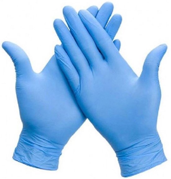Wegwerp handschoenen - Nitril handschoenen - Poedervrij - blauw - maat M -...