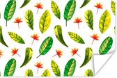 Poster Jungle - Bladeren - Rood - 180x120 cm XXL