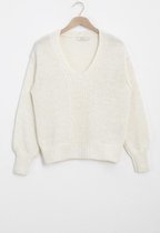 Sissy-Boy - Witte V-neck pullover met lurex