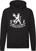 Bier Koning | Unisex | Trui | Sweater | Hoodie | Capuchon | Zwart | Hollandse Leeuw | Nederland | Drank | Zuip Feest | Kroeg