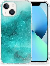 Telefoon Hoesje iPhone 13 Case Anti-shock met transparante rand Painting Blue
