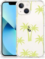 TPU Case anti-shock Geschikt voor iPhone13 mini Smartphone hoesje met doorzichtige rand Palmtrees